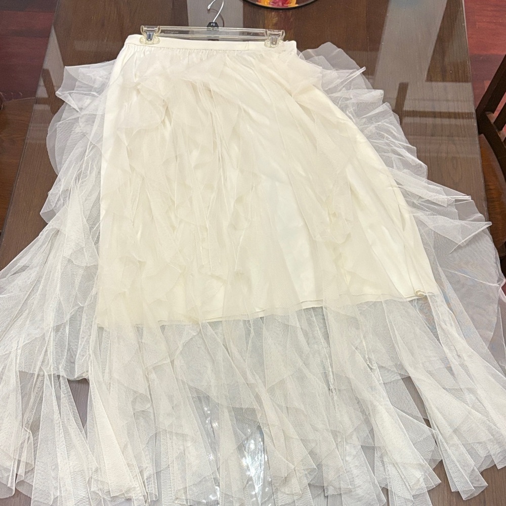 Soho Apparel Asymmetrical Cream Skirt